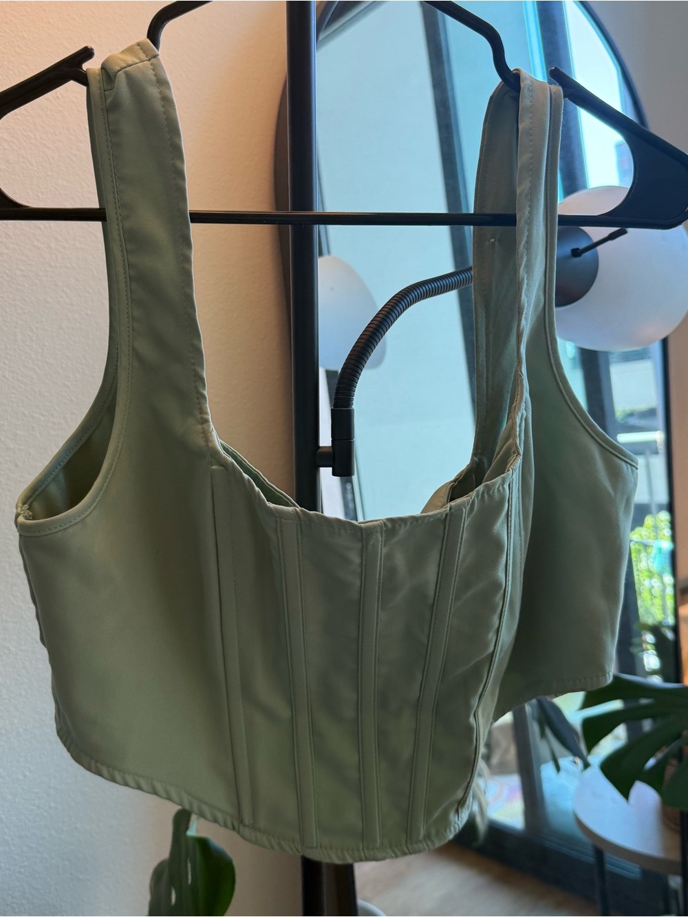 Missguided Sage Green Corset Top (size US 10)